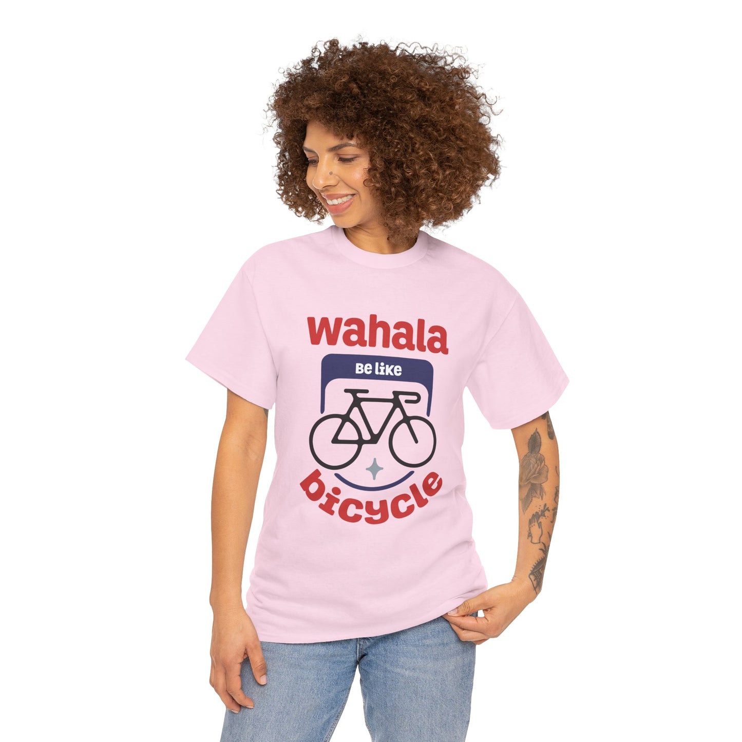 Wahala be like Bicycle Unisex Heavy Cotton Tee, Perfect Gift for Cyclists, Casual Wear, Bike Enthusiasts, Fun Statement Shirt
