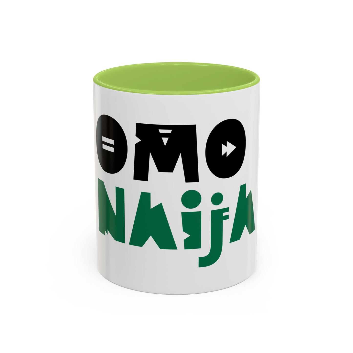 'OMO NAIJA' Accent Coffee Mug — Bold Green & Black