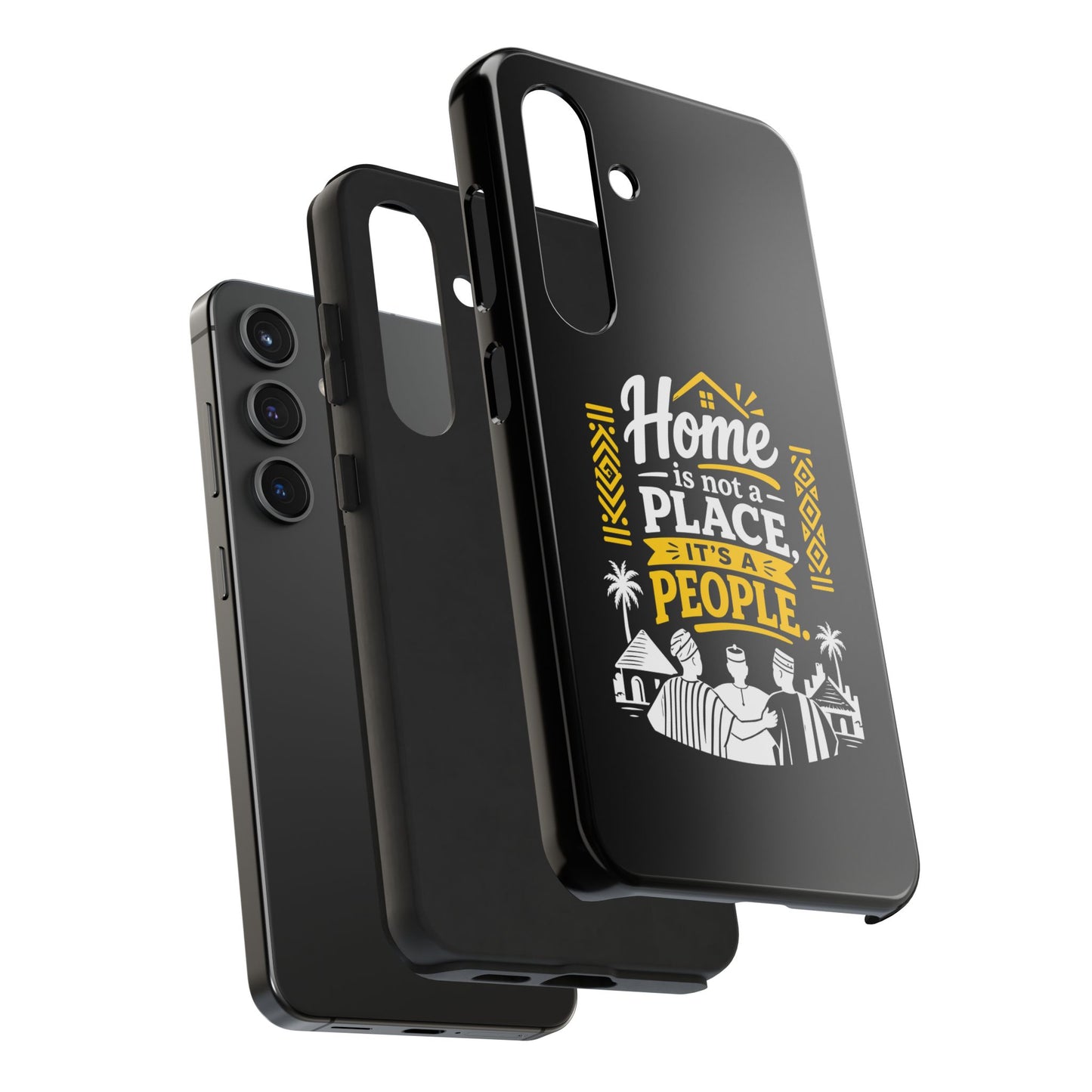 Phone Case — "Home Is Not a Place, It's a People" Black Tough Protective Cover