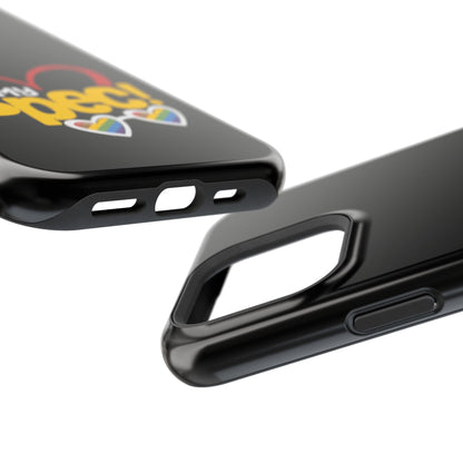 Magnetic Impact-Resistant Phone Case — “My Spec!” Heart & Rainbow Sunglasses Design