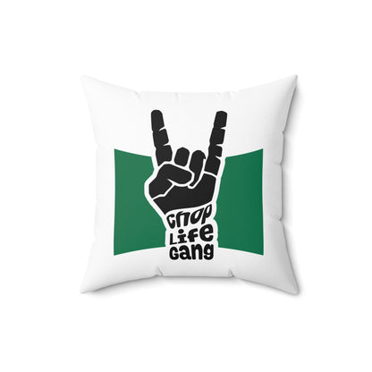 Rock Hand "Chop Life Gang" Square Pillow — Trendy Band Accent Cushion