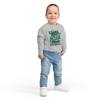 Toddler Sweatshirt - Built Differently Naija Made Nigerian Flag Kids Pullover
