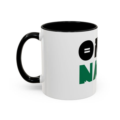 'OMO NAIJA' Accent Coffee Mug — Bold Green & Black
