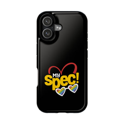 Magnetic Impact-Resistant Phone Case — “My Spec!” Heart & Rainbow Sunglasses Design