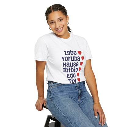 T-Shirt — Nigerian Ethnic Pride Tee (Igbo, Yoruba, Hausa, Ibibio, Edo, Tiv, Fulani)