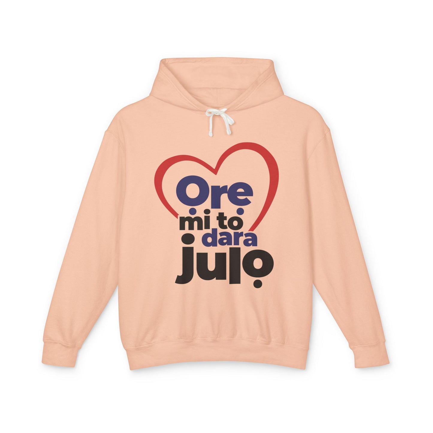 Hoodie - "Ore mi to dara julo" Heart Graphic Lightweight Pullover
