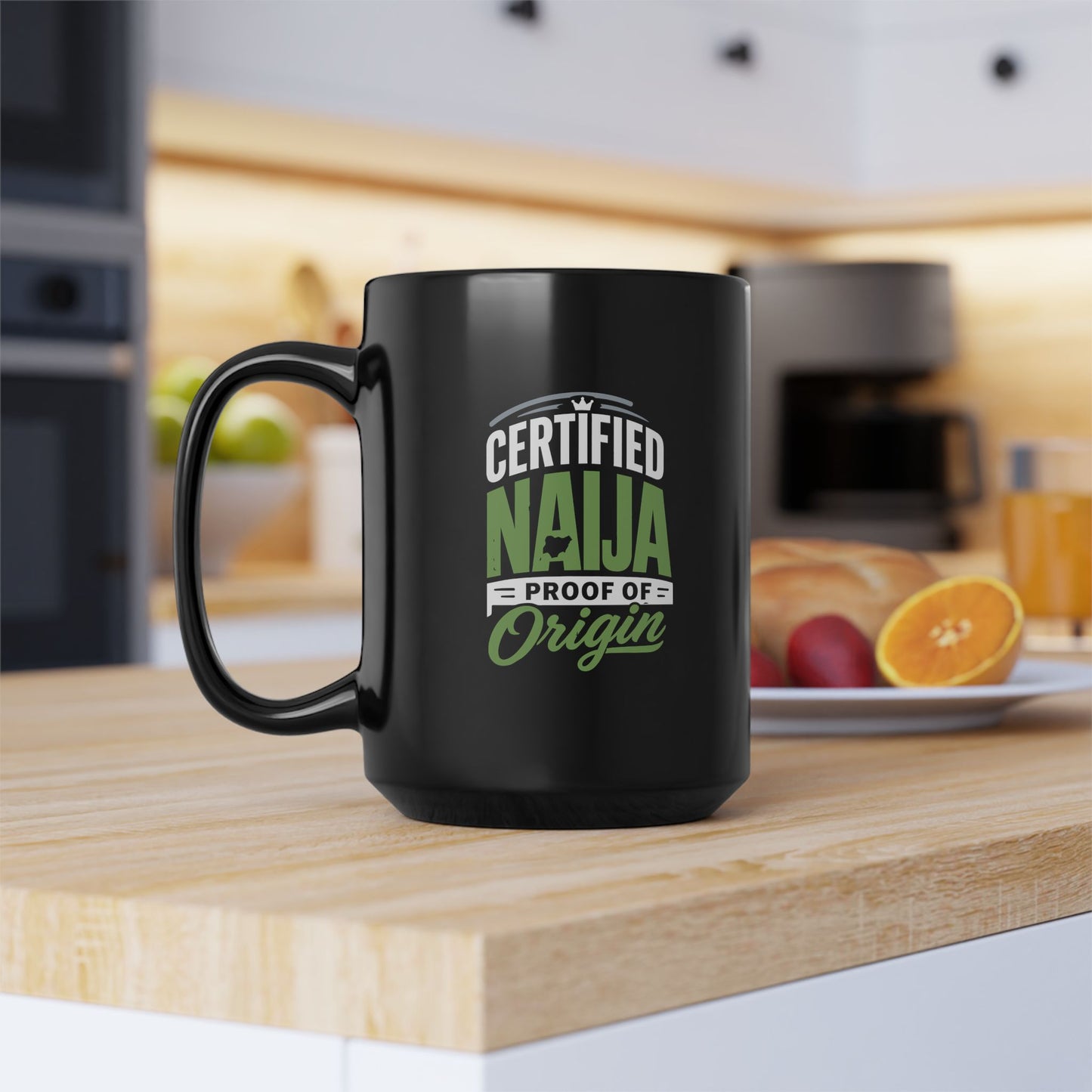 Certified Naija Proof Of Origin Black Mug — 11oz & 15oz