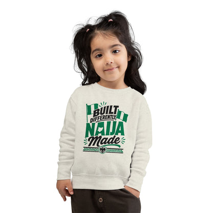 Toddler Sweatshirt - Built Differently Naija Made Nigerian Flag Kids Pullover