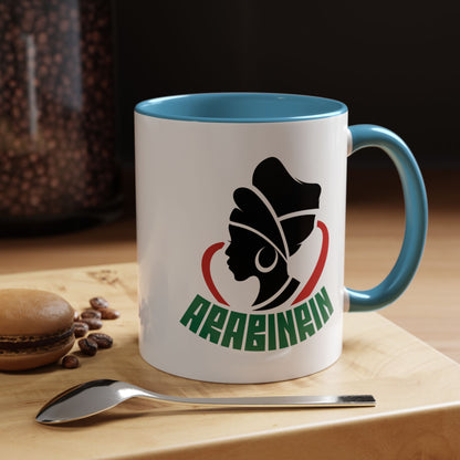 African Queen Accent Coffee Mug — 'ARABENA' Silhouette Design (11/15 oz)