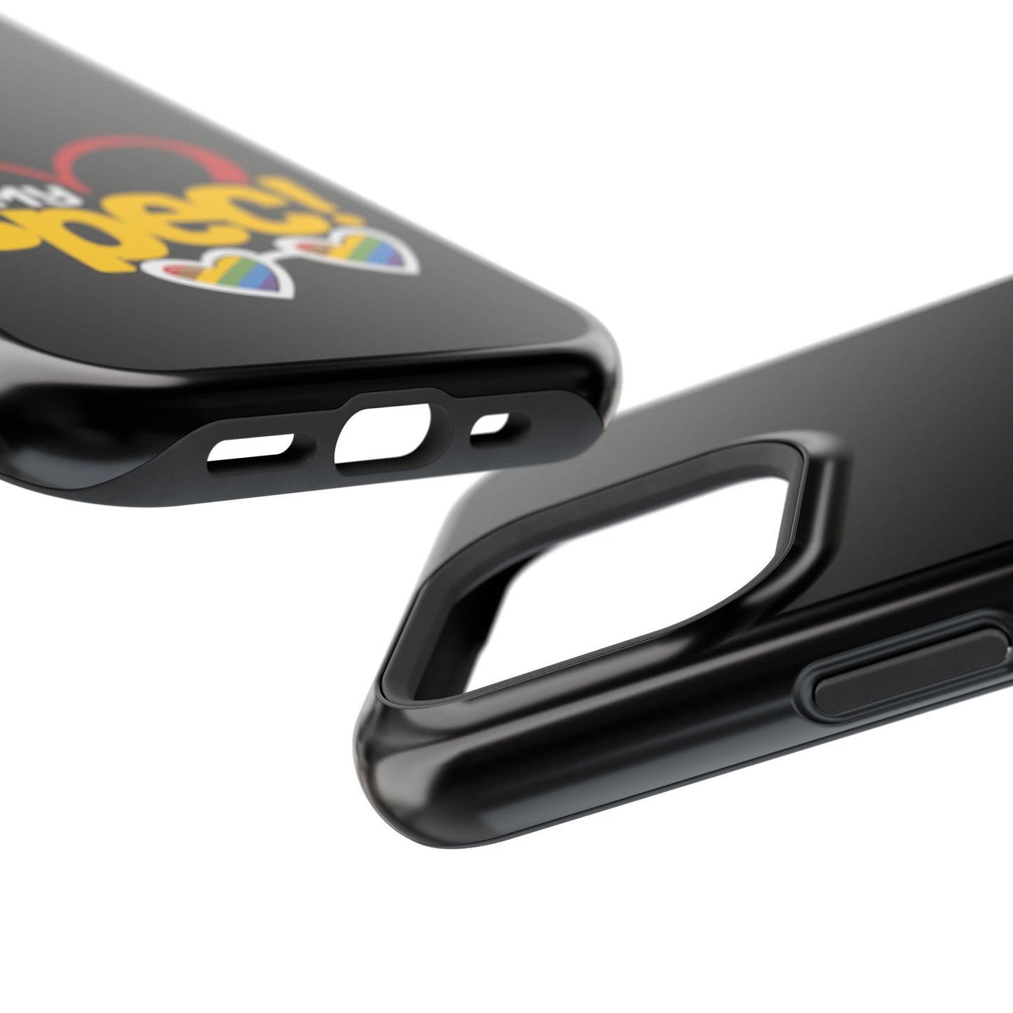 Magnetic Impact-Resistant Phone Case — “My Spec!” Heart & Rainbow Sunglasses Design