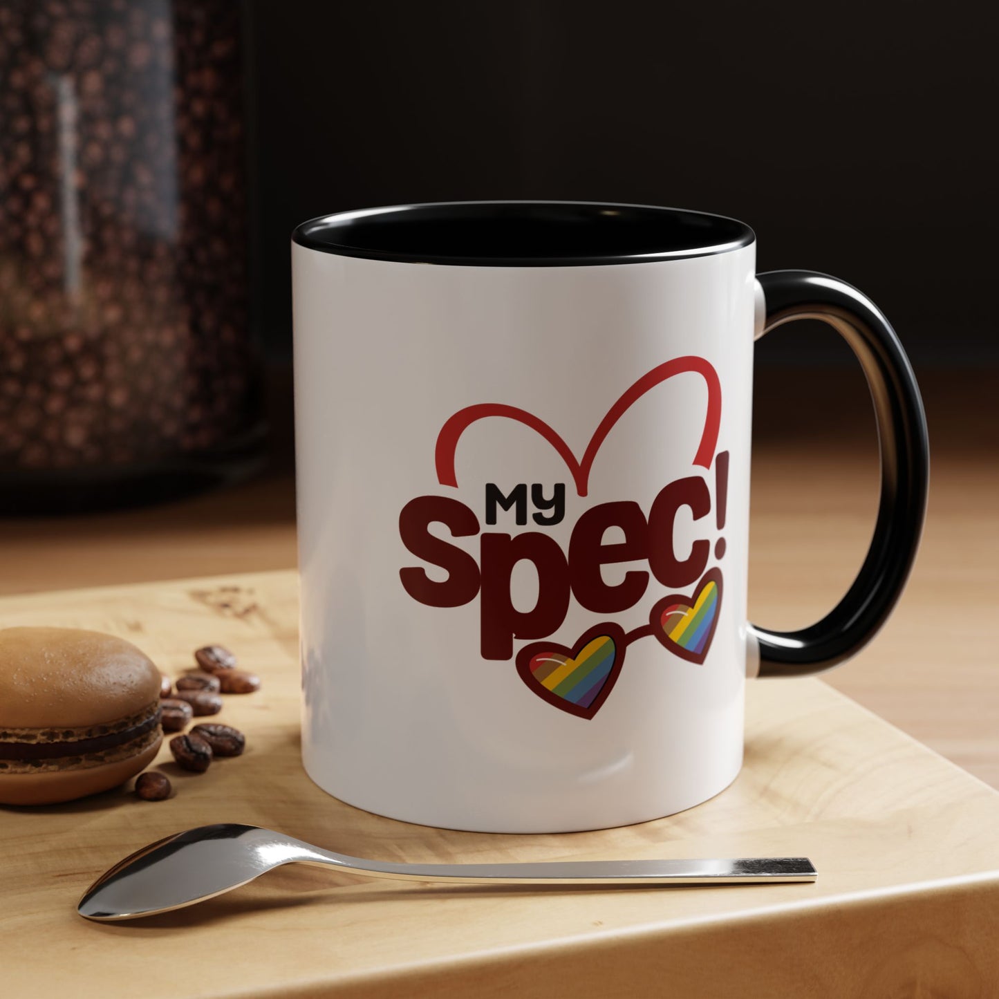 My Spec! Coffee Mug — Pride Heart & Rainbow Glasses Accent Mug