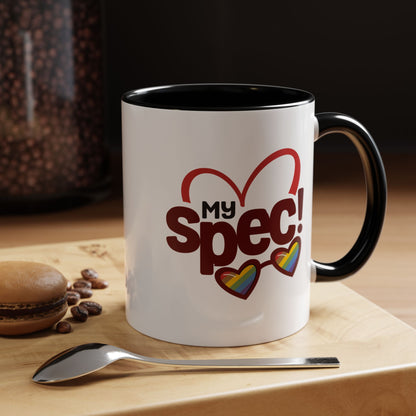 My Spec! Coffee Mug — Pride Heart & Rainbow Glasses Accent Mug