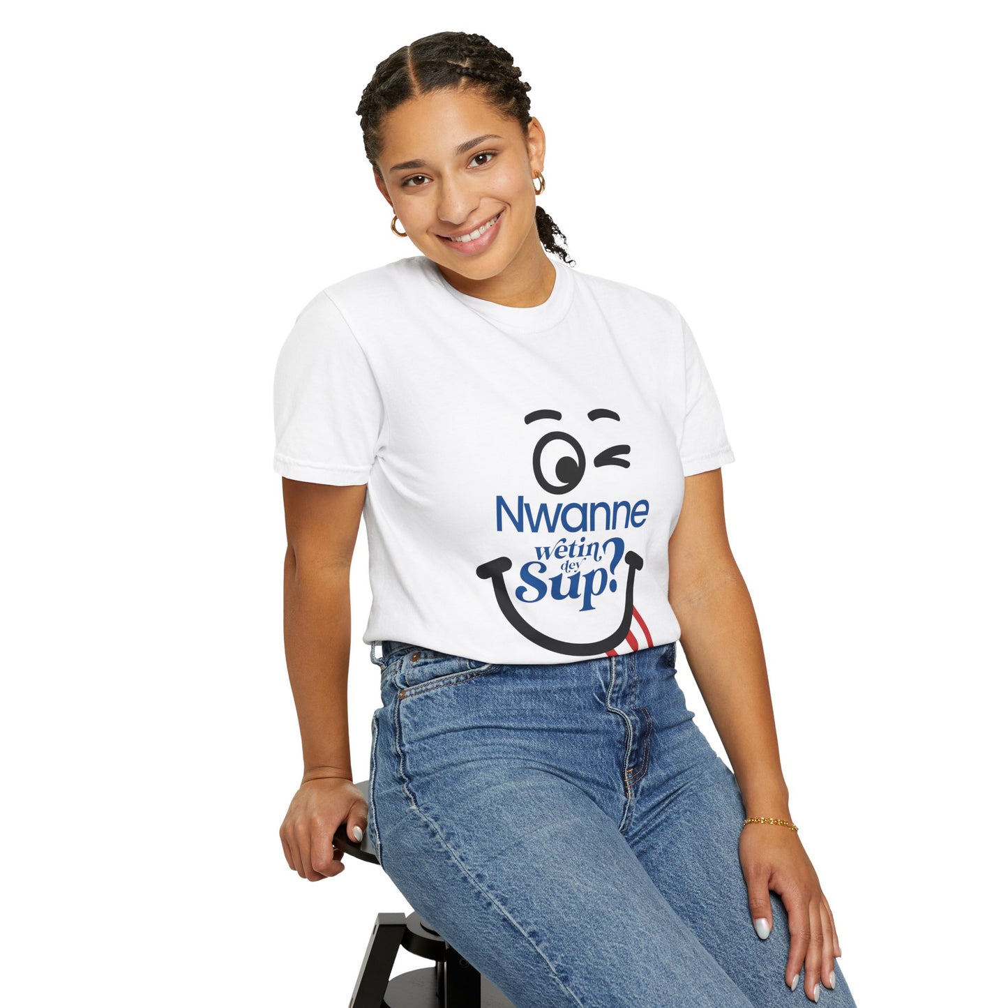 Nwanne Wetin dey Sup? Smiley Graphic T-Shirt
