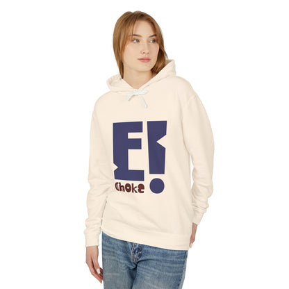 E Choke Logo Hoodie — Retro Geometric Graphic Hooded Sweatshirt