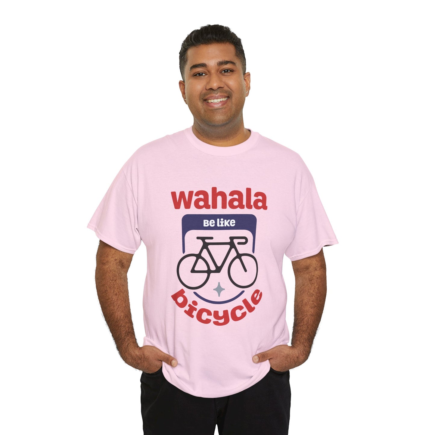 Wahala be like Bicycle Unisex Heavy Cotton Tee, Perfect Gift for Cyclists, Casual Wear, Bike Enthusiasts, Fun Statement Shirt