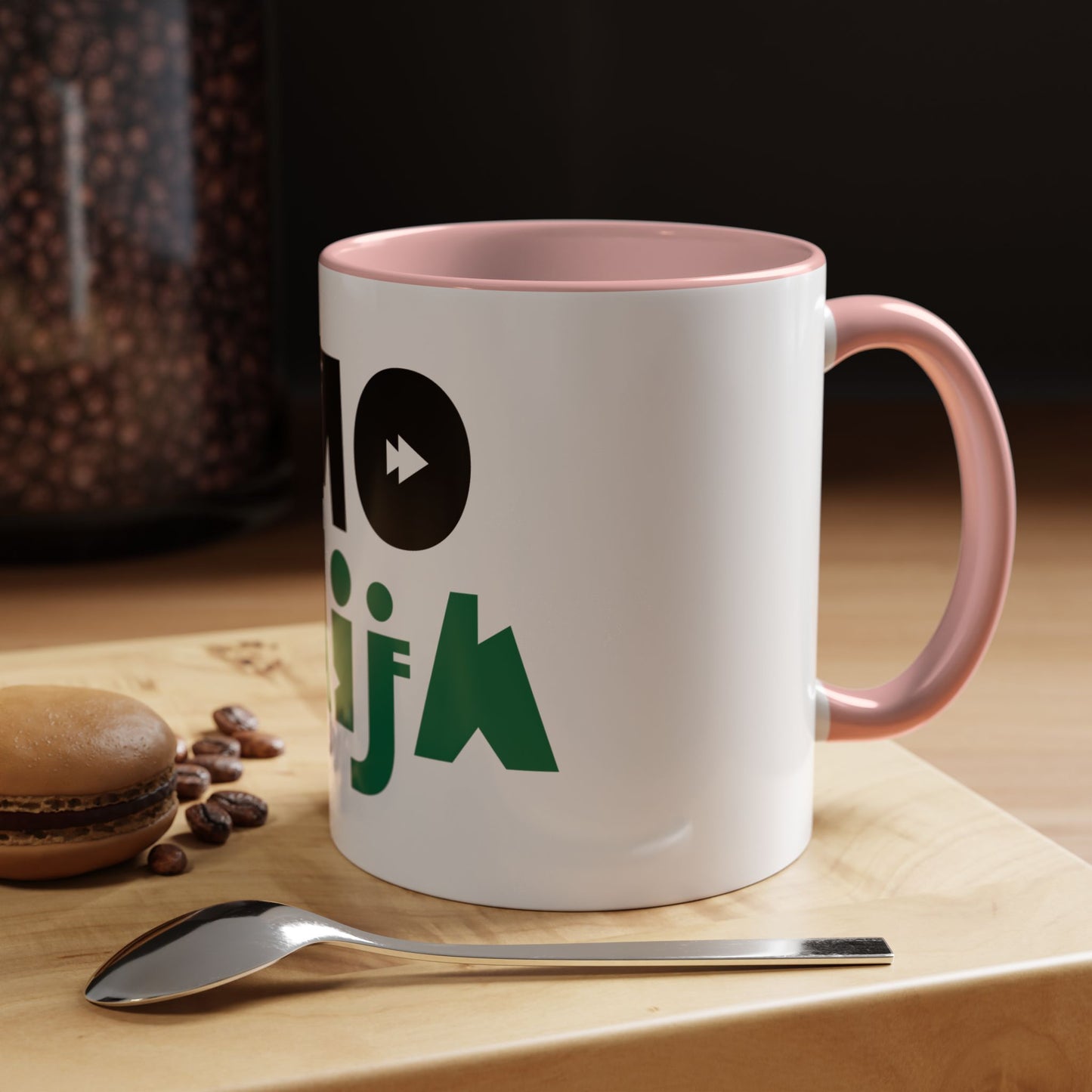 'OMO NAIJA' Accent Coffee Mug — Bold Green & Black