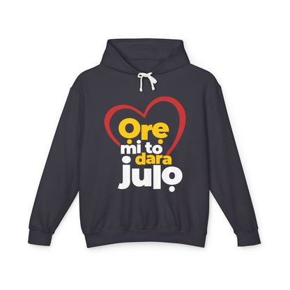 Hoodie - "Ore mi to dara julo" Heart Graphic Lightweight Pullover