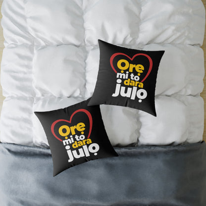Pillow - "Ore mi to dara julio" Heart Graphic Decorative Throw Pillow