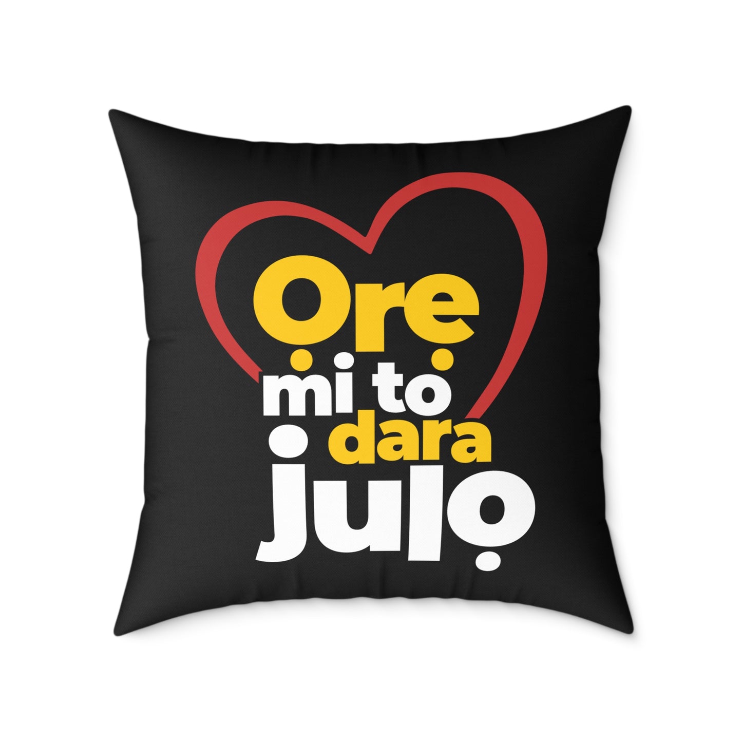 Pillow - "Ore mi to dara julio" Heart Graphic Decorative Throw Pillow