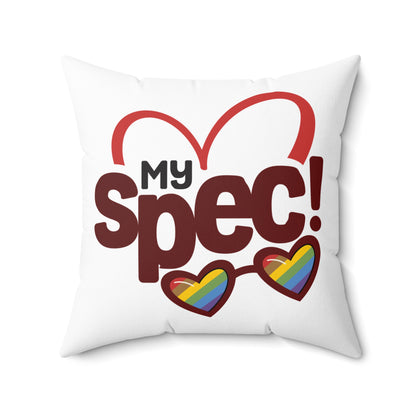 My Spec! Heart & Rainbow Glasses Decorative Pillow