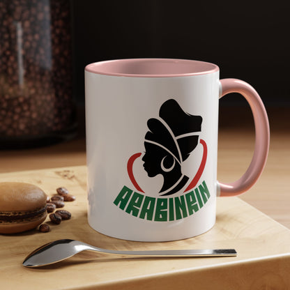 African Queen Accent Coffee Mug — 'ARABENA' Silhouette Design (11/15 oz)