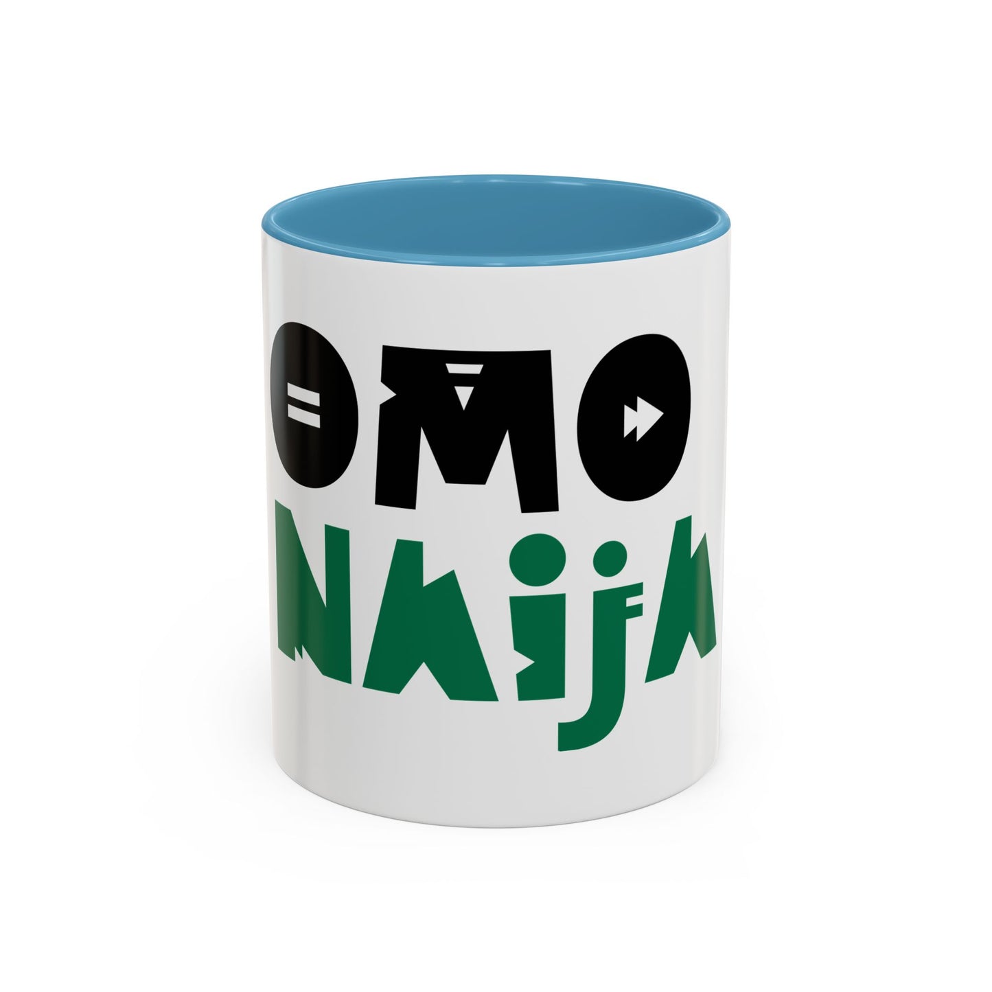 'OMO NAIJA' Accent Coffee Mug — Bold Green & Black
