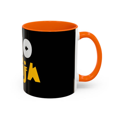 Coffee Omo Naija Accent Mug — Bold Black & Yellow Gamer Coffee Cup