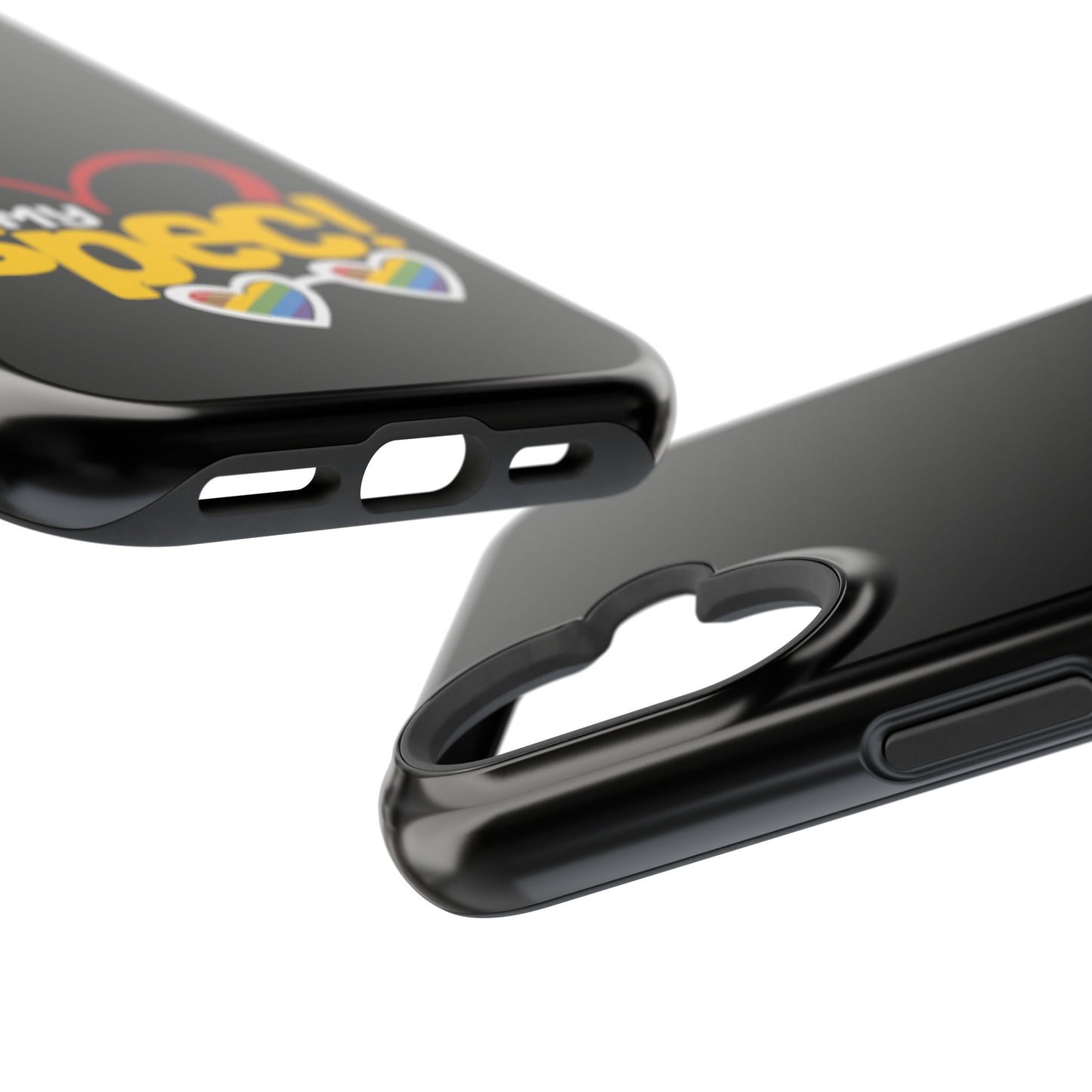 Magnetic Impact-Resistant Phone Case — “My Spec!” Heart & Rainbow Sunglasses Design