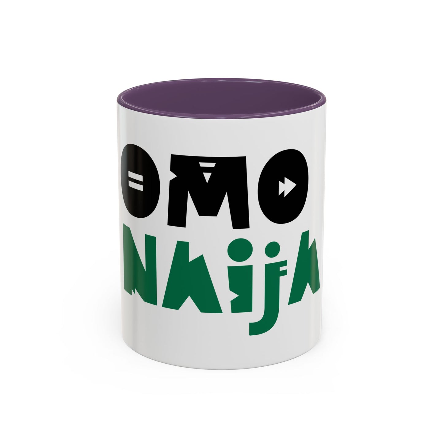 'OMO NAIJA' Accent Coffee Mug — Bold Green & Black