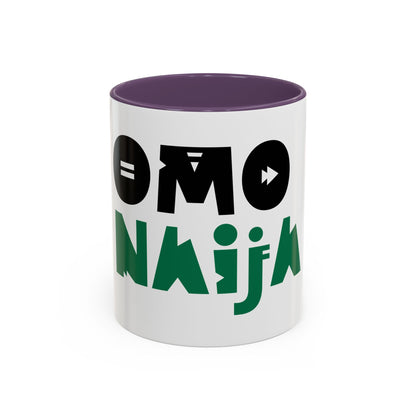 'OMO NAIJA' Accent Coffee Mug — Bold Green & Black