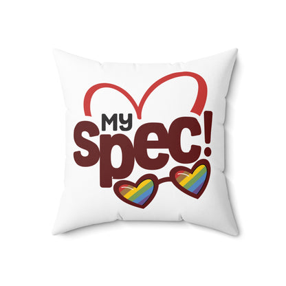 My Spec! Heart & Rainbow Glasses Decorative Pillow