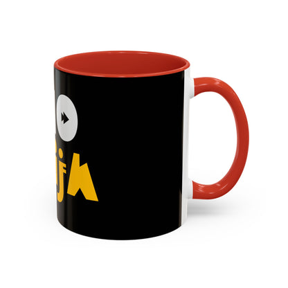 Coffee Omo Naija Accent Mug — Bold Black & Yellow Gamer Coffee Cup