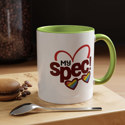 My Spec! Coffee Mug — Pride Heart & Rainbow Glasses Accent Mug