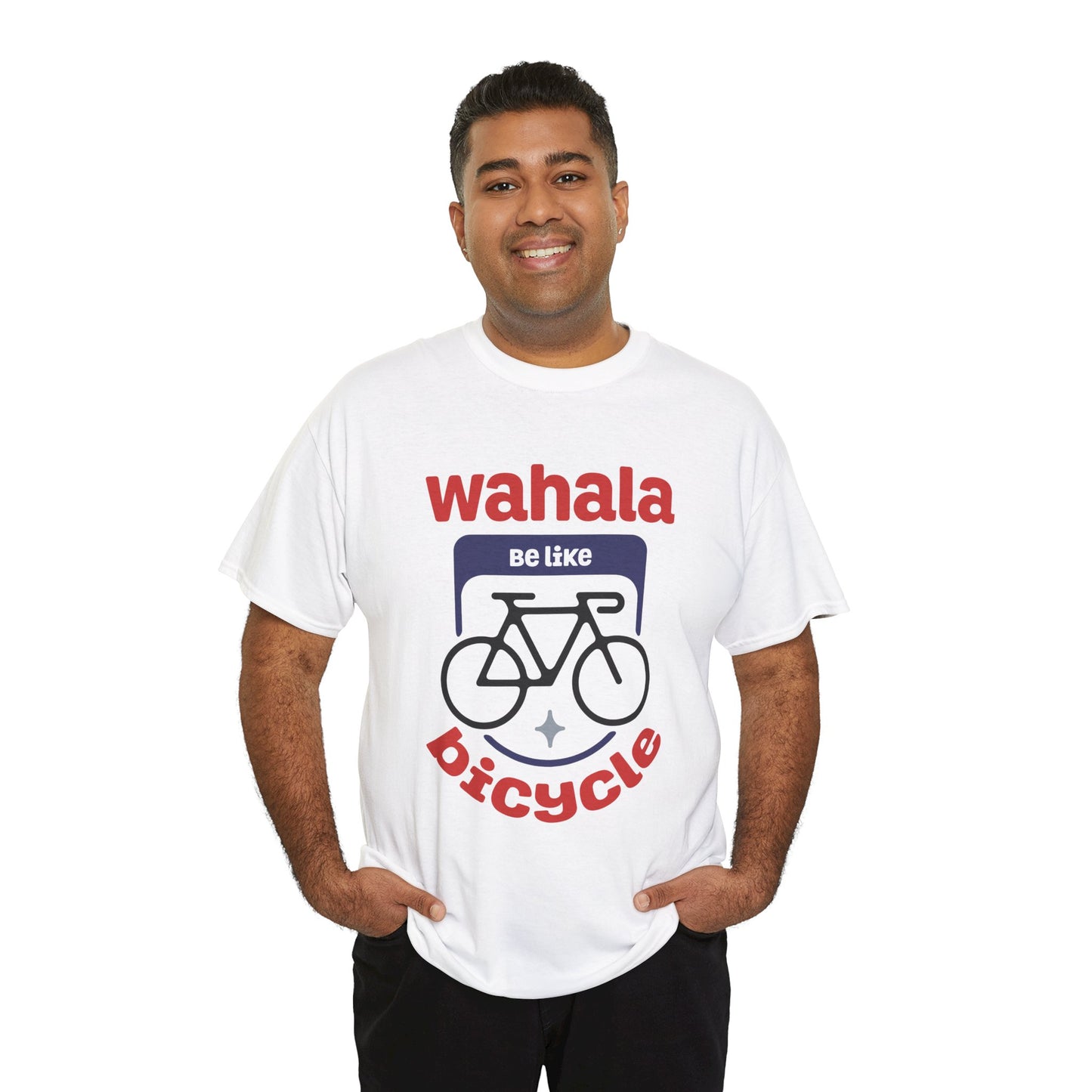 Wahala be like Bicycle Unisex Heavy Cotton Tee, Perfect Gift for Cyclists, Casual Wear, Bike Enthusiasts, Fun Statement Shirt