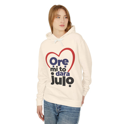 Hoodie - "Ore mi to dara julo" Heart Graphic Lightweight Pullover