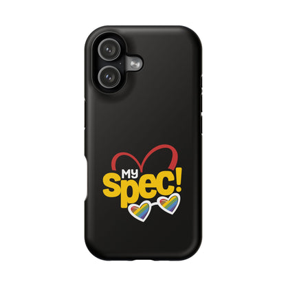 Magnetic Impact-Resistant Phone Case — “My Spec!” Heart & Rainbow Sunglasses Design