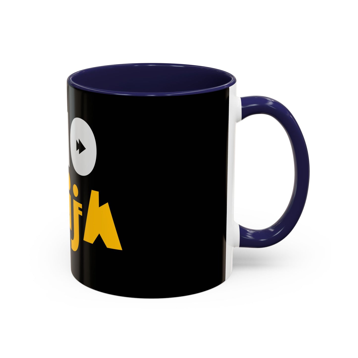 Coffee Omo Naija Accent Mug — Bold Black & Yellow Gamer Coffee Cup