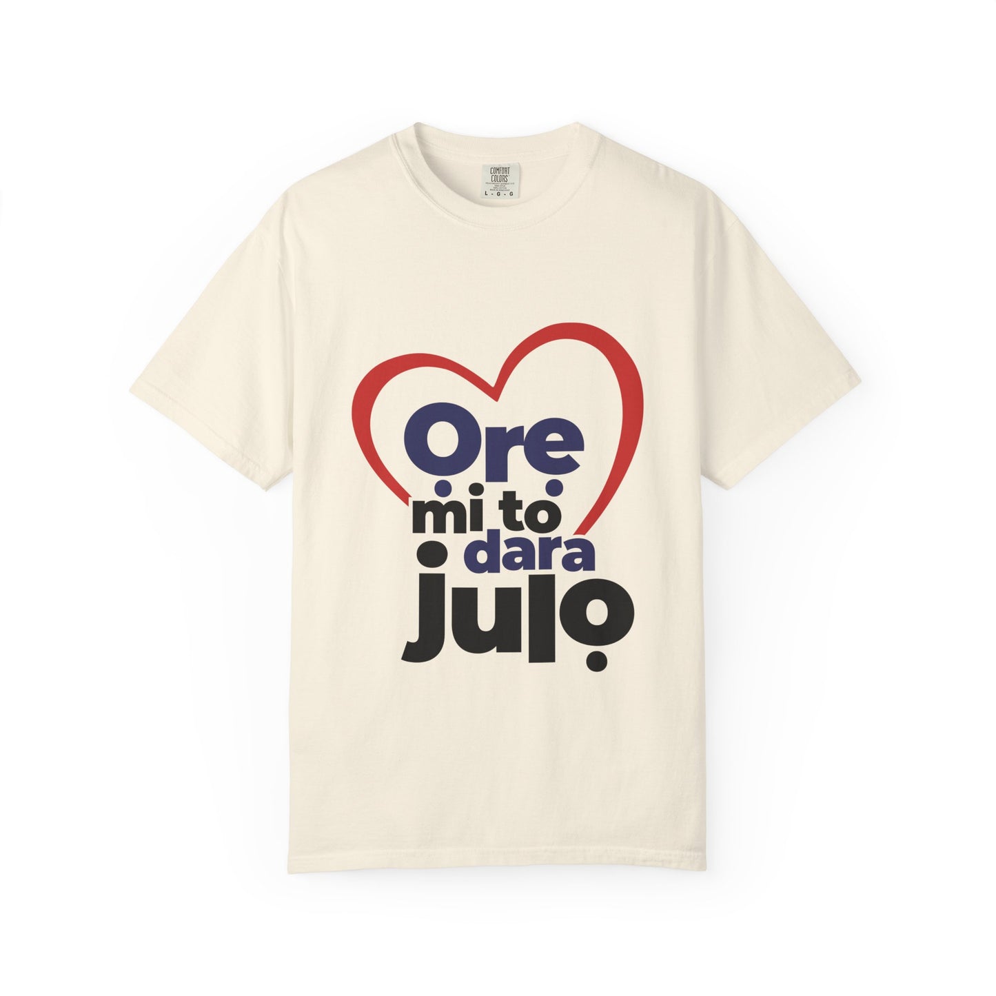 T-Shirt — "Ore mi to dara julo" Heart Graphic