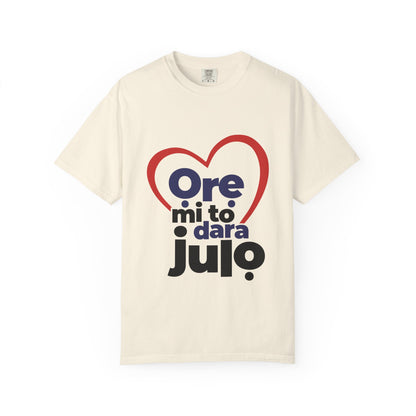 T-Shirt — "Ore mi to dara julo" Heart Graphic