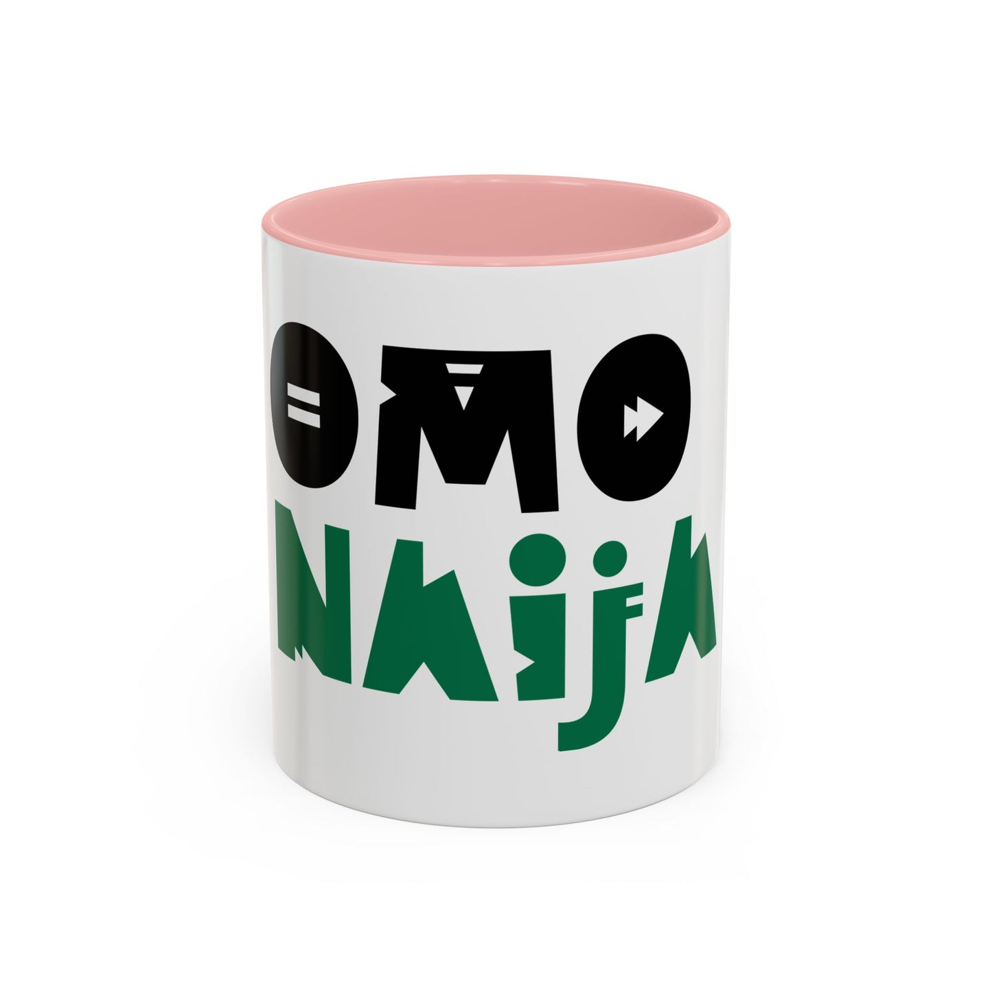'OMO NAIJA' Accent Coffee Mug — Bold Green & Black