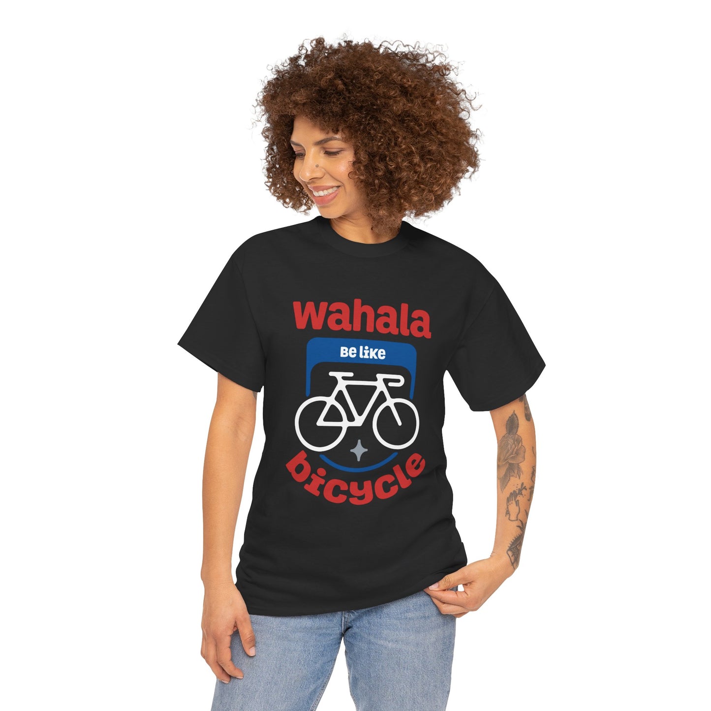Wahala be like Bicycle Unisex Heavy Cotton Tee, Perfect Gift for Cyclists, Casual Wear, Bike Enthusiasts, Fun Statement Shirt