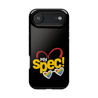 Magnetic Impact-Resistant Phone Case — “My Spec!” Heart & Rainbow Sunglasses Design