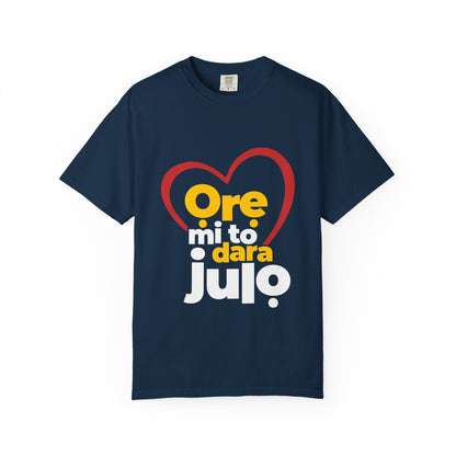 T-Shirt — "Ore mi to dara julo" Heart Graphic