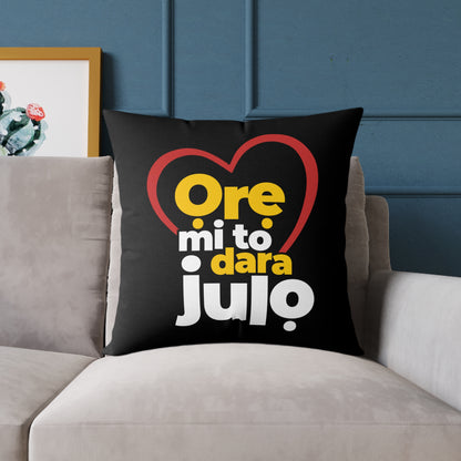 Pillow - "Ore mi to dara julio" Heart Graphic Decorative Throw Pillow
