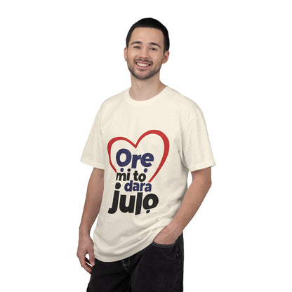 T-Shirt — "Ore mi to dara julo" Heart Graphic
