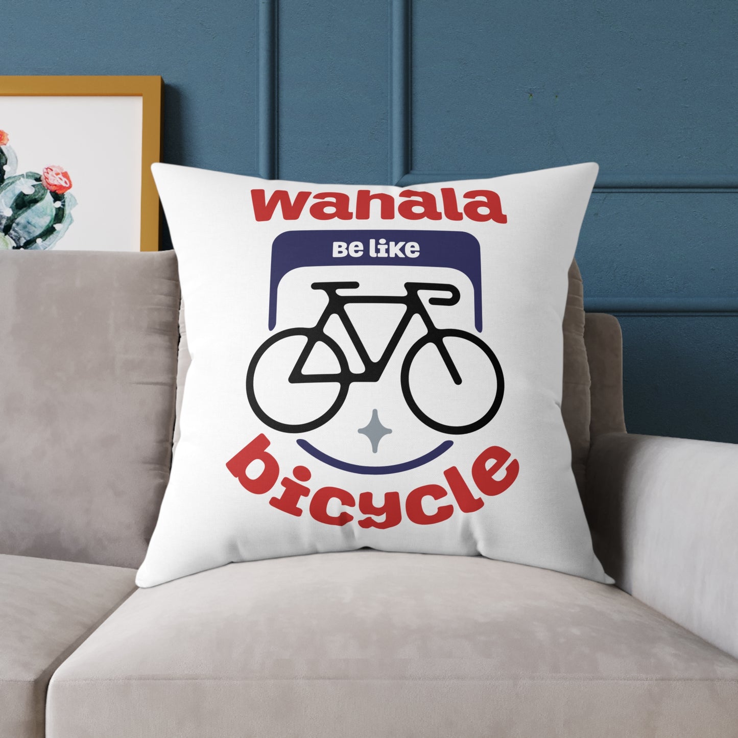 Bicycle-Themed Decorative Pillow, Fun and Whimsical Home Accent, Cycling Lover Gift, Couch Cushion, Modern Living Room Decor