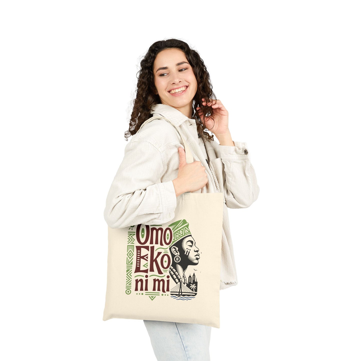 Omo Eko Ni Mi Canvas Tote Bag – Afrocentric Lagos Pride Market Shopper
