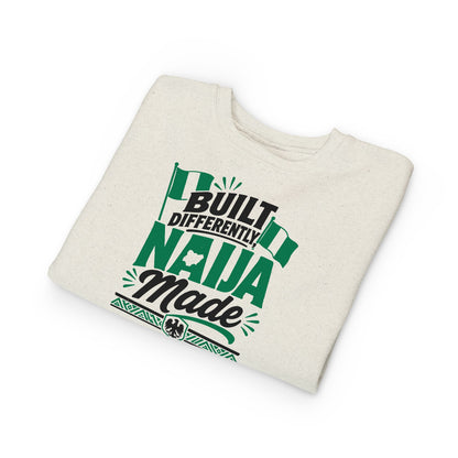 Toddler Sweatshirt - Built Differently Naija Made Nigerian Flag Kids Pullover