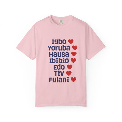 T-Shirt — Nigerian Ethnic Pride Tee (Igbo, Yoruba, Hausa, Ibibio, Edo, Tiv, Fulani)