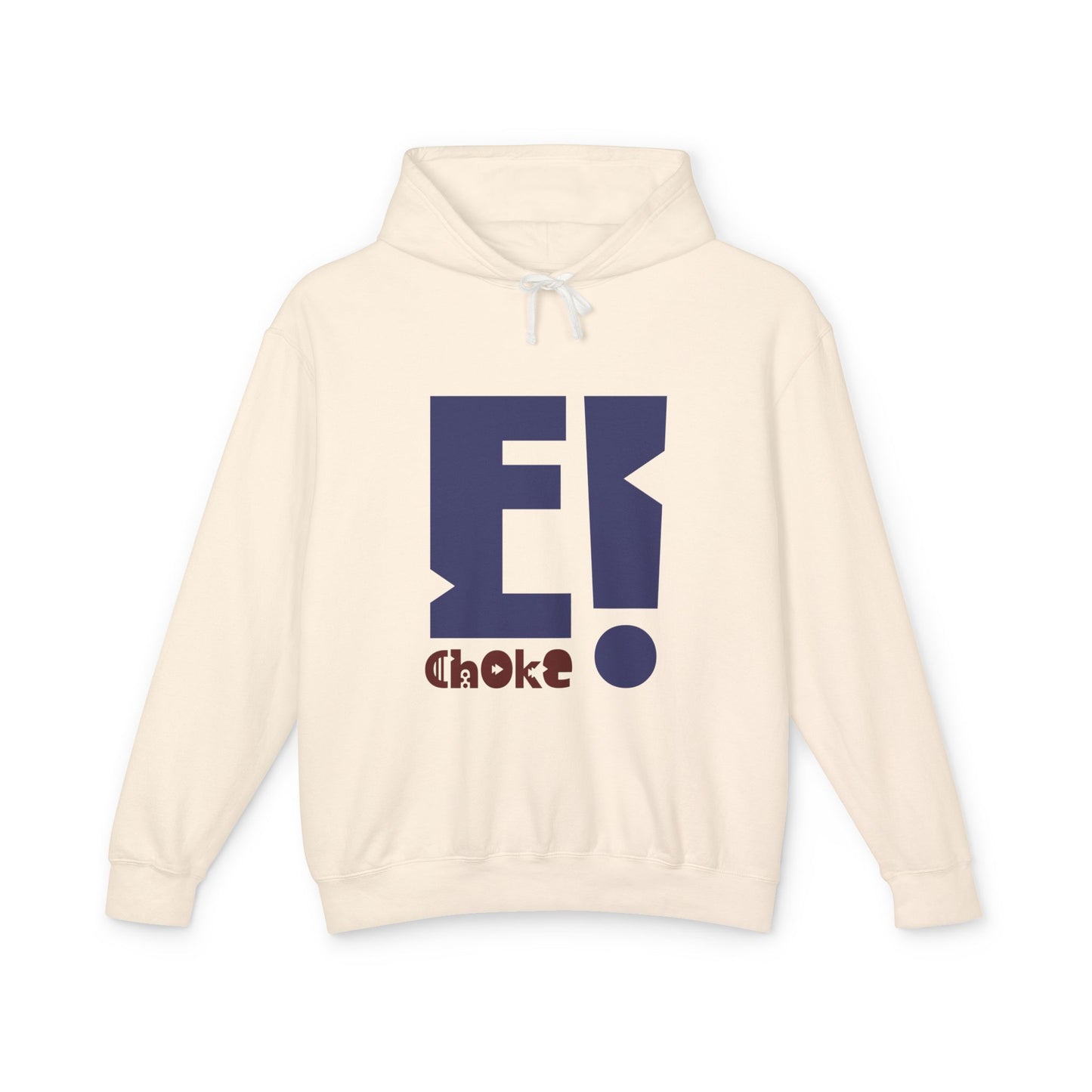 E Choke Logo Hoodie — Retro Geometric Graphic Hooded Sweatshirt